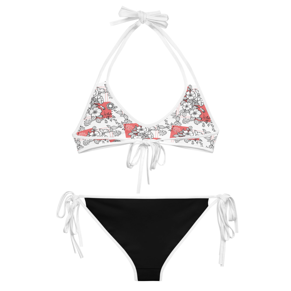 Tropical Pattern White Bikini - KUBOSH CLOTHING COMPANY