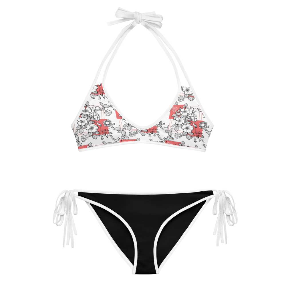 Tropical Pattern White Bikini - KUBOSH CLOTHING COMPANY